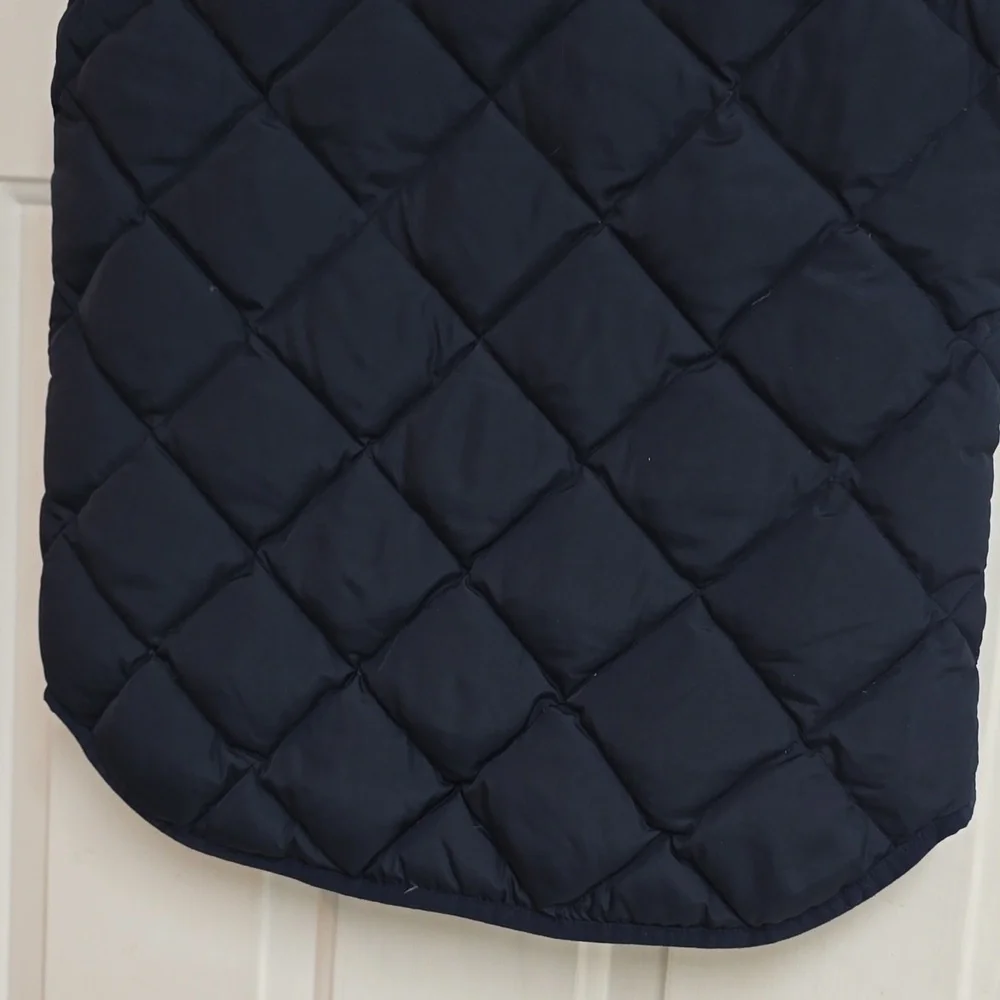 J Crew Vest Womens Petite X-Small Blue Down Waterfowl Puffer Quilted Full Zip